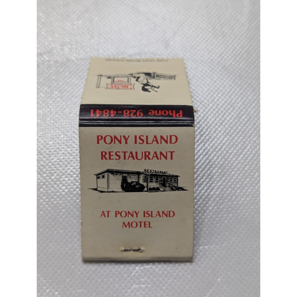 Pony Island Motel And Restaurant Vintage Matchbook